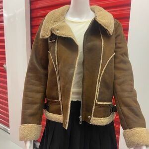 Zara Brown Shearling Jacket